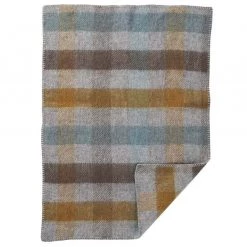 Klippan Gotland Wool Baby Throw – Turquoise Plaid Living