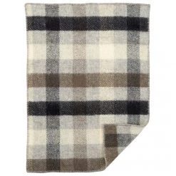 Klippan Gotland Wool Baby Throw – Grey Plaid