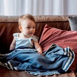 AAA Design Baby＋Child Baby Merino Blanket - Grey/Navy