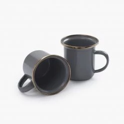 Barebones Enamel Espresso Cups (Set Of 2) – Slate Grey Kitchen+Table