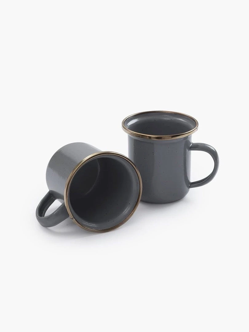 Barebones Enamel Espresso Cups (Set Of 2) – Slate Grey Kitchen+Table 1 Barebones Enamel Espresso Cups (Set Of 2) – Slate Grey Kitchen+Table
