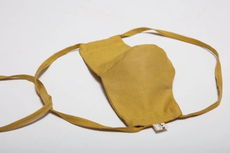 Peppin Linen Face Mask - Citrus 4 Peppin Linen Face Mask - Citrus