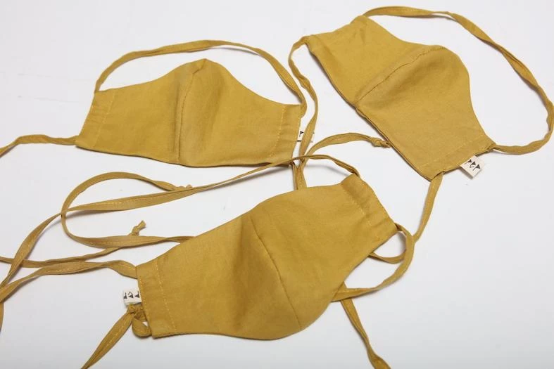 Peppin Linen Face Mask - Citrus 3 Peppin Linen Face Mask - Citrus