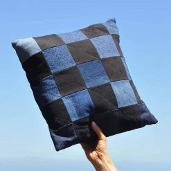 Companion Quilted Cushion – Denim