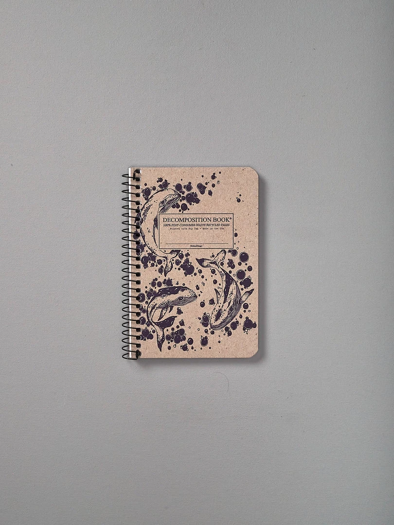 Decomposition Recycled Notebook – Pocket Sized/Ruled (Humpback Whales) Workspace 1 Decomposition Recycled Notebook – Pocket Sized/Ruled (Humpback Whales) Workspace