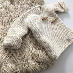 Weebits Baby+Child Hand Knitted Double Breasted Jacket - Natural 12 Weebits Baby+Child Hand Knitted Double Breasted Jacket - Natural