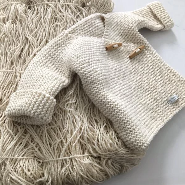 Weebits Baby+Child Hand Knitted Double Breasted Jacket - Natural 6 Weebits Baby+Child Hand Knitted Double Breasted Jacket - Natural