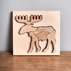 Eguchi Toys Baby+Child Natural Wooden Elk Puzzle
