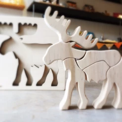 Eguchi Toys Baby＋Child Natural Wooden Elk Puzzle