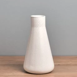 Gidon Bing Living Flask Vase – Bone Crackle