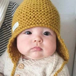 Weebits Hand Knitted Chunky Knit Hat - Mustard Baby+Child 7 Weebits Hand Knitted Chunky Knit Hat - Mustard Baby+Child