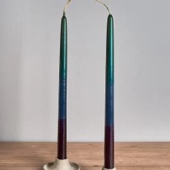 Hohepa Candles Dinner Candle Set – Green, Blue & Purple Living