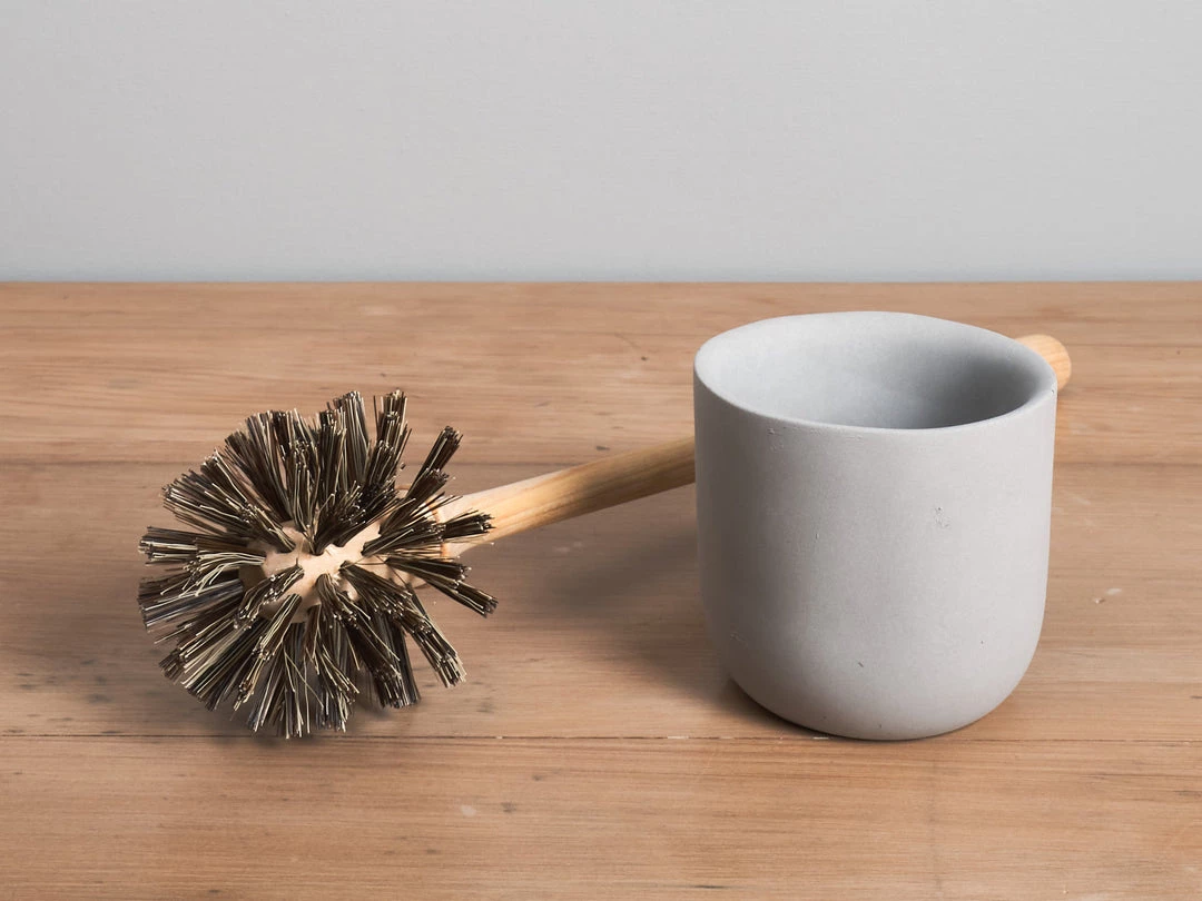 Iris Hantverk Bathroom Toilet Brush With Concrete Cup 2 Iris Hantverk Bathroom Toilet Brush With Concrete Cup