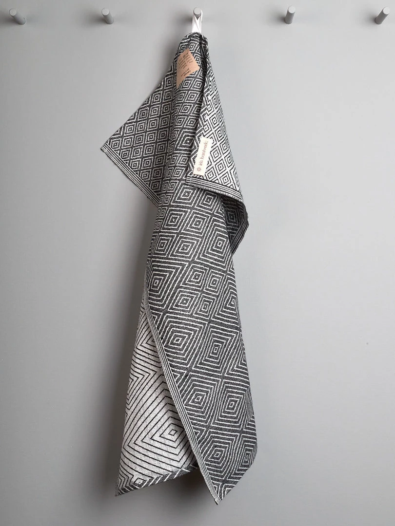 Iris Hantverk Kitchen+Table Linen Tea Towel – Black 1 Iris Hantverk Kitchen+Table Linen Tea Towel – Black