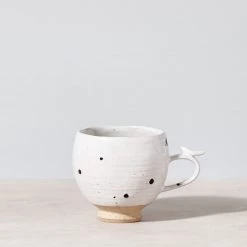 Jino Ceramic Studio Bird Handle Cup – Dalmatian White