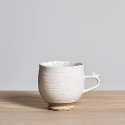 Jino Ceramic Studio Bird Handle Cup – White