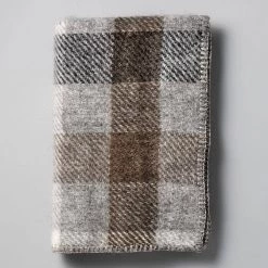 Klippan Gotland Wool Baby Throw – Grey Plaid