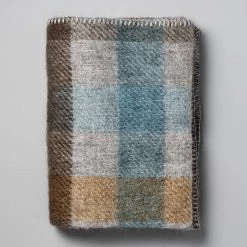 Klippan Gotland Wool Baby Throw – Turquoise Plaid Living
