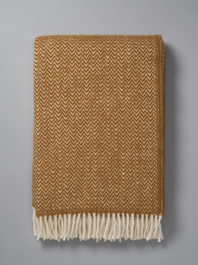 Klippan Chevron ECO* Lambswool Throw – Caramel 1 Klippan Chevron ECO* Lambswool Throw – Caramel