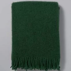 Klippan Gotland Wool Throw – Bottle Green