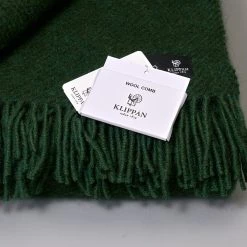 Klippan Gotland Wool Throw – Bottle Green
