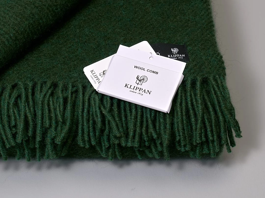 Klippan Gotland Wool Throw – Bottle Green 2 Klippan Gotland Wool Throw – Bottle Green