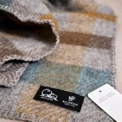 Klippan Gotland Wool Baby Throw – Turquoise Plaid Living