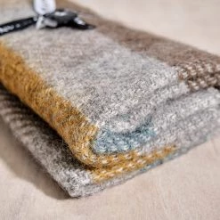 Klippan Gotland Wool Baby Throw – Turquoise Plaid Living