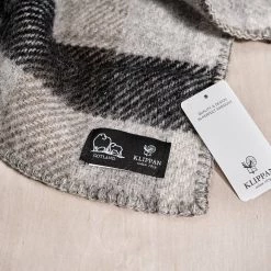 Klippan Gotland Wool Baby Throw – Grey Plaid