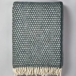 Klippan Knut Woven Wool Throw - Balsam Green Living