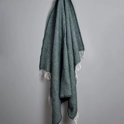 Klippan Knut Woven Wool Throw - Balsam Green Living
