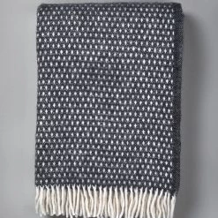 Klippan Knut Woven Lambswool Throw – Dark Grey