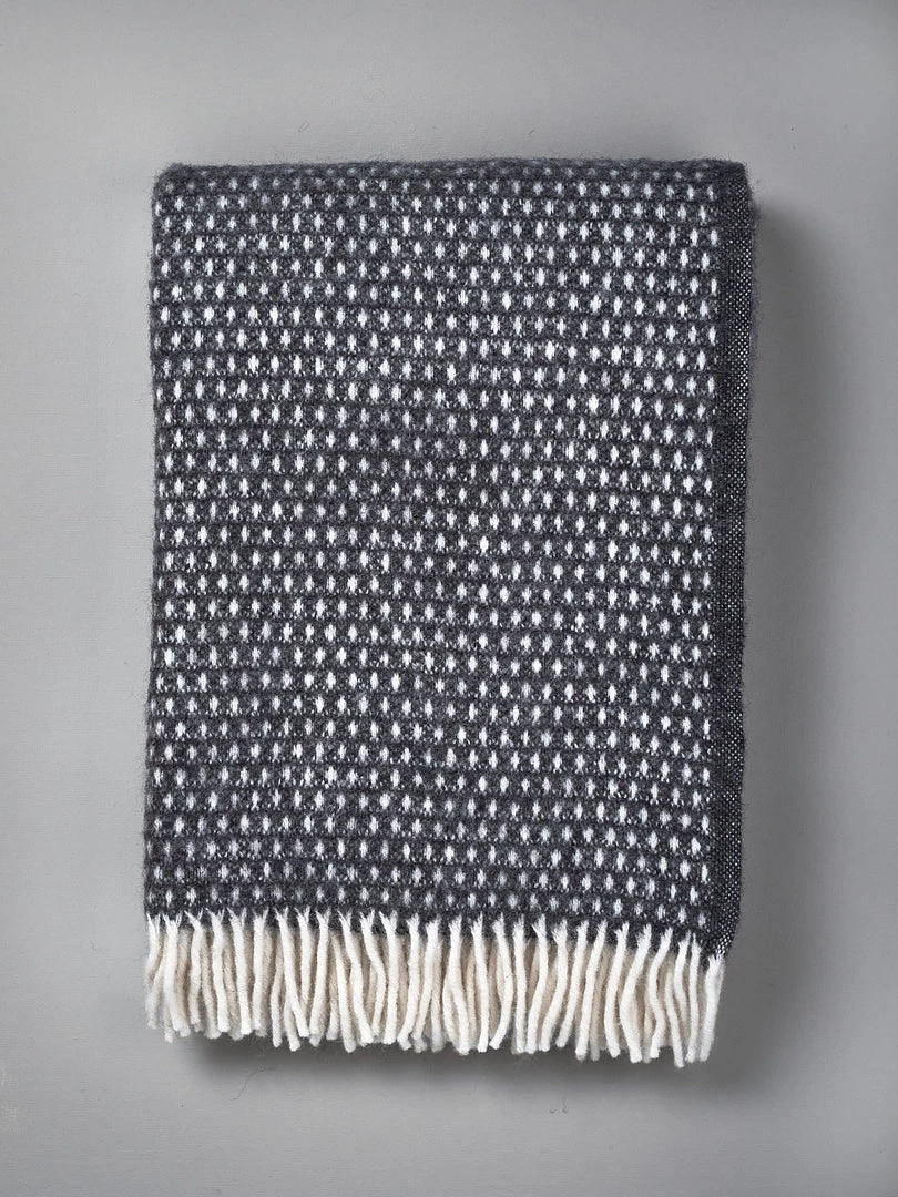 Klippan Knut Woven Lambswool Throw – Dark Grey 1 Klippan Knut Woven Lambswool Throw – Dark Grey