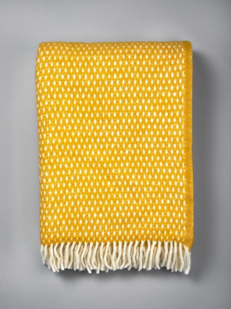 Klippan Living Knut Woven Lambswool Throw – Saffron 1 Klippan Living Knut Woven Lambswool Throw – Saffron