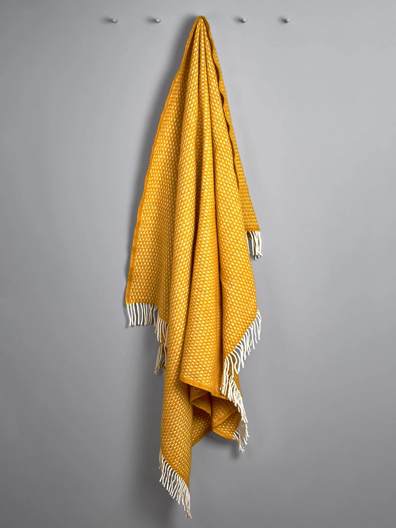 Klippan Living Knut Woven Lambswool Throw – Saffron 2 Klippan Living Knut Woven Lambswool Throw – Saffron