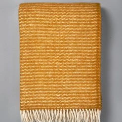 Klippan Living Ralph Woven ECO* Lambswool Throw – Mustard