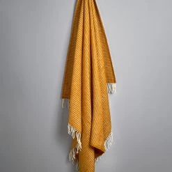 Klippan Living Ralph Woven ECO* Lambswool Throw – Mustard