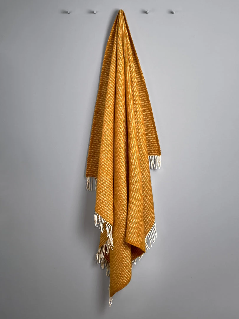 Klippan Living Ralph Woven ECO* Lambswool Throw – Mustard 2 Klippan Living Ralph Woven ECO* Lambswool Throw – Mustard
