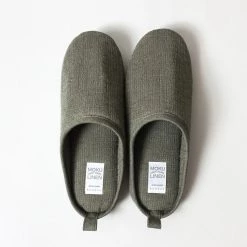 Kontex Moku Linen Room Shoes – Olive Bathroom