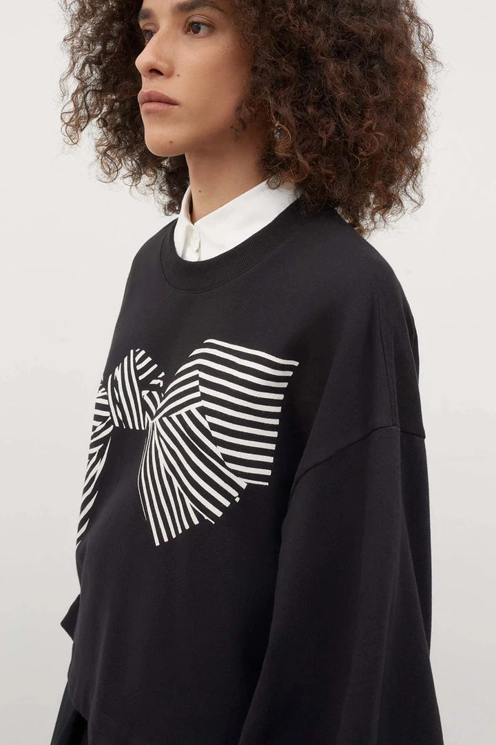 Kowtow EOS Sale* Bow Print Sweater - Black 3 Kowtow EOS Sale* Bow Print Sweater - Black