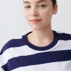 Kowtow Boxy Long Sleeve Top - Navy White Stripe EOS Sale* 10 Kowtow Boxy Long Sleeve Top - Navy White Stripe EOS Sale*