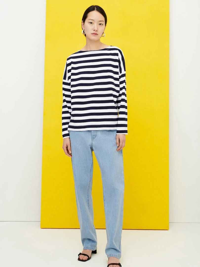 Kowtow Breton Sweater - Navy Stripe EOS Sale* 1 Kowtow Breton Sweater - Navy Stripe EOS Sale*