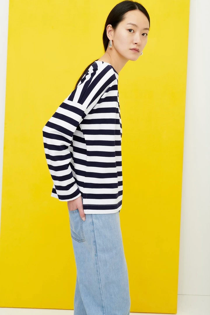 Kowtow Breton Sweater - Navy Stripe EOS Sale* 3 Kowtow Breton Sweater - Navy Stripe EOS Sale*