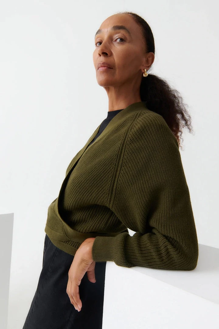 Kowtow EOS Sale* Composure Cardigan – Khaki 2 Kowtow EOS Sale* Composure Cardigan – Khaki