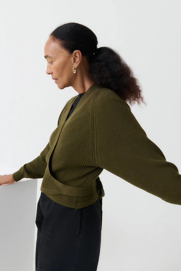 Kowtow EOS Sale* Composure Cardigan – Khaki 4 Kowtow EOS Sale* Composure Cardigan – Khaki