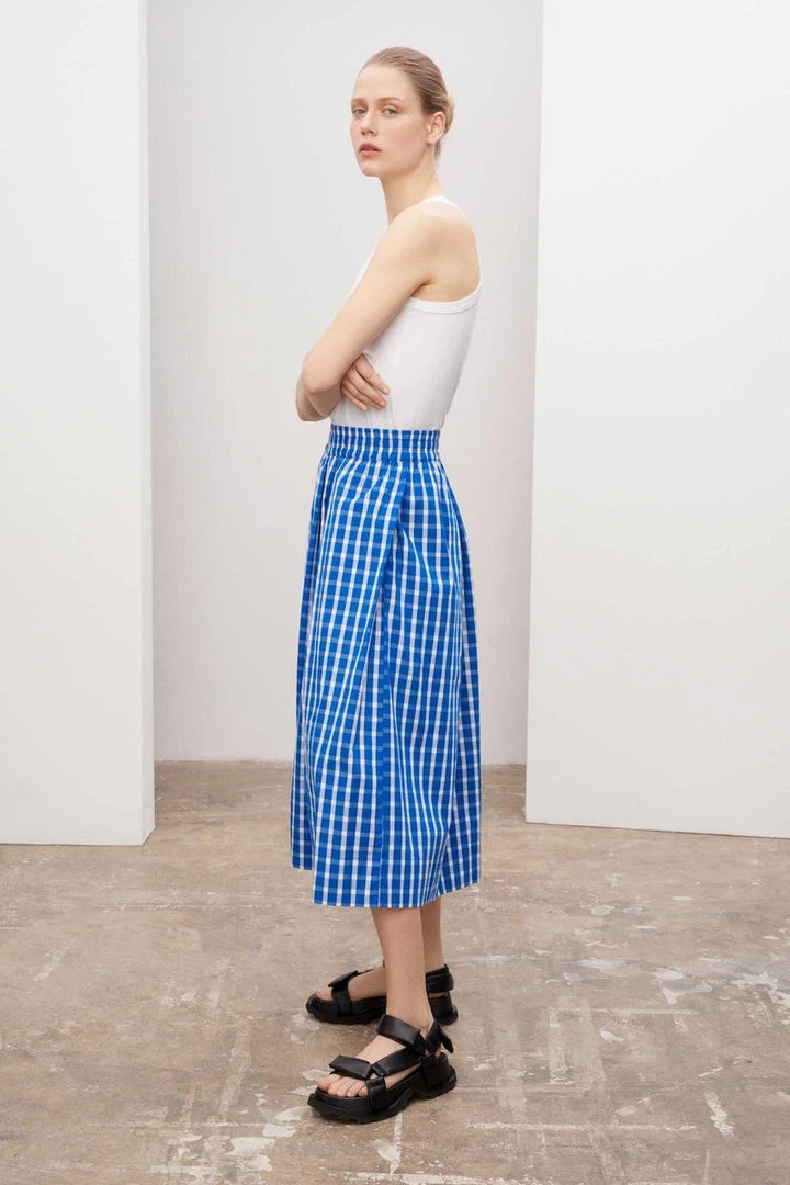 Kowtow EOS Sale* Culottes – Blue & White Check 3 Kowtow EOS Sale* Culottes – Blue & White Check