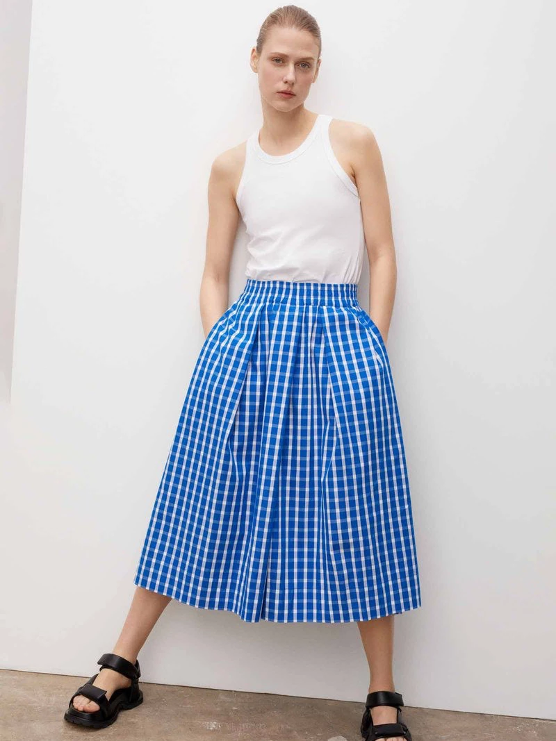 Kowtow EOS Sale* Culottes – Blue & White Check 5 Kowtow EOS Sale* Culottes – Blue & White Check