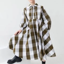 Kowtow EOS Sale* Ella Dress – Khaki Check