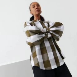 Kowtow Ella Shirt - Khaki Check EOS Sale*