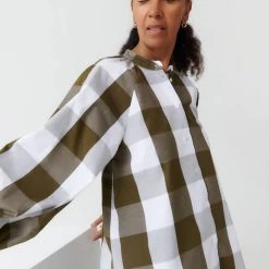 Kowtow Ella Shirt - Khaki Check EOS Sale*